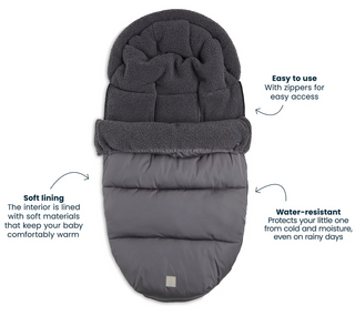 Stroller/Pushchair Footmuff - Puffed Grey