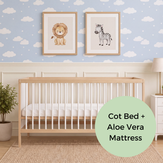 Midi Cot Bed With Aloe Vera Mattress - White Beech (140x70)