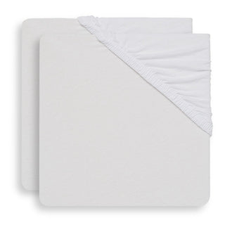 Jollein Cot Bed Fitted Sheet | 140 x 70 cm – White – 2 Pack