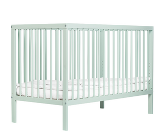 Mini Cot Bed With Premium Aloe Vera Mattress - Dusty Aqua (120x60)
