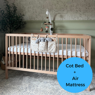 Midi Cot Bed With Luxury Breathable Air Mattress - Beech
