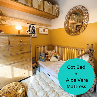 Midi Cot Bed With Aloe Vera Mattress - White Beech (140x70)