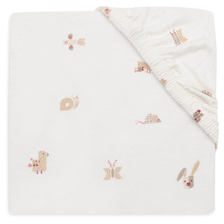Jollein Cot Bed Fitted Sheet | 120 x 60 cm - Animal Friends - Mokee