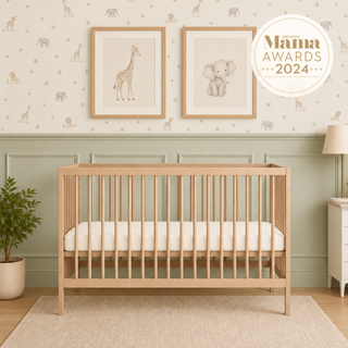 Mini Cot Bed With Luxury Breathable Air Mattress - Beech (120x60)