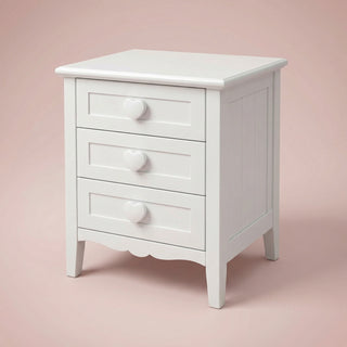 Bedside Table with White Handles