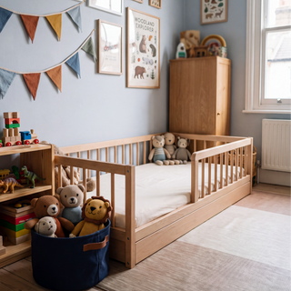 Montessori Toddler Floor Bed - Beech (140x70) Solid Beechwood