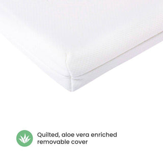 Mini Cot Bed With Aloe Vera Mattress - Stone Teal (120x60) - Mokee