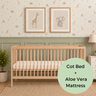 Midi Cot Bed With Aloe Vera Mattress - Beech (140x70)
