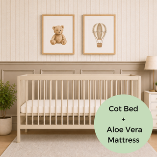 Midi Cot Bed With Aloe Vera Mattress - Cashmere (140x70) - Mokee