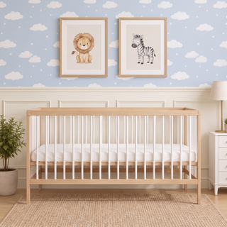Midi Cot Bed - White Beech (140 x 70) Solid Beechwood