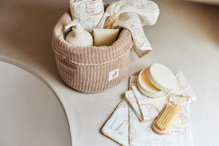 Jollein Changing Table Basket - Cloudy Rib - Milky Coffee - Mokee