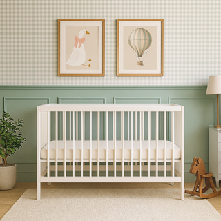 Mini Cot Bed With Aloe Vera Mattress - White - Mokee