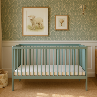 Midi Cot Bed - Stone Teal (140 x 70) Solid Beechwood - Mokee