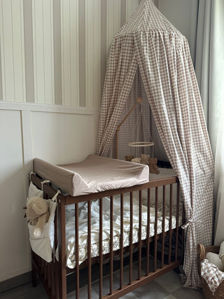 Mini Cot Bed With Drawer & Luxury Breathable Air Mattress - Walnut (120x60)