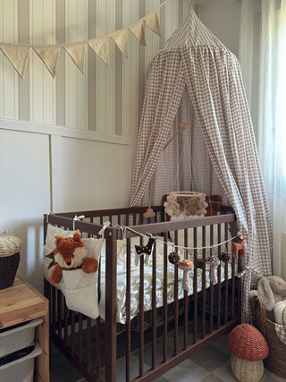 Mini Cot Bed With Drawer, Aloe Vera Mattress & 2 Mattress Protectors - Walnut - Mokee