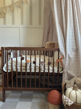 Mini Cot Bed with Drawer - Walnut - Mokee
