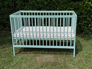Mini Cot Bed - Dusty Aqua (120x60) Solid Beechwood