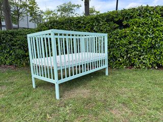 Mini Cot Bed - Dusty Aqua (120x60) Solid Beechwood