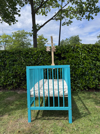 Mini Cot Bed - Ocean Teal (120x60) Solid beechwood