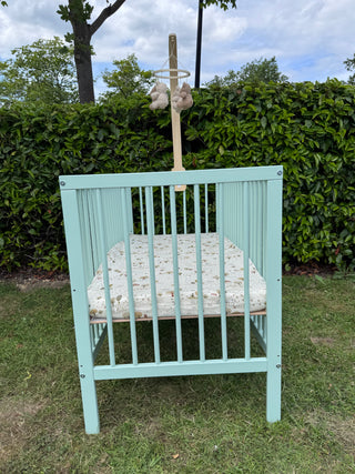 Mini Cot Bed - Dusty Aqua (120x60) Solid Beechwood