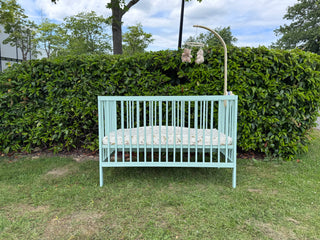 Mini Cot Bed - Dusty Aqua (120x60) Solid Beechwood
