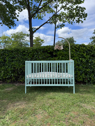 Mini Cot Bed - Dusty Aqua (120x60) Solid Beechwood