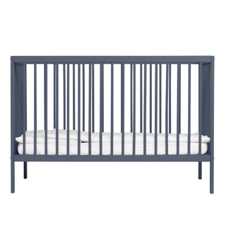 Mini Cot Bed With Drawer & Natural Mattress - Stone Blue (120x60)
