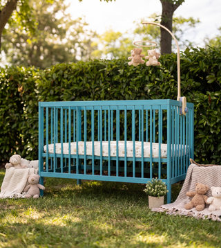 Mini Cot Bed with Drawer -  Ocean Teal (120x60)