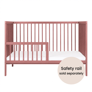 Mini Cot Bed With Aloe Vera Mattress - Dusty Rose (120x60)