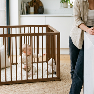 Mokee Foldable Playpen - Walnut