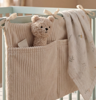 Nursery Pocket Organiser - Cloudy Rib - Oatmeal