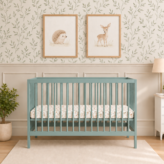 Mini Cot Bed - Stone Teal (120x60) Solid Beechwood
