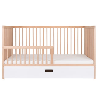 Midi Cot Bed With Mattress - Essential Drawer Bundle 5 in 1 - Beech - Mokee