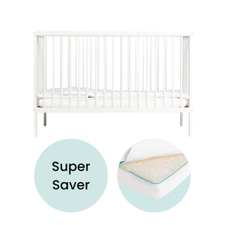 Mini Cot Bed With Luxury Breathable Air Mattress - White - Mokee