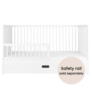 Midi Cot Bed with Drawer -  White (140x70) - Mokee