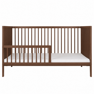 Walnut toddler safety rail for midi cot bed