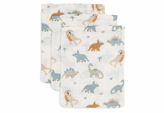 Jollein Washcloth Muslin 15x20cm - Roarsome - 3 pack - Mokee