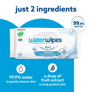 WaterWipes Sensitive Newborn & Baby Wipes 1 Pack 60 Count - Mokee