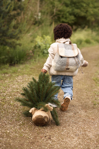 Bouclé Check Drawstring Toddler Backpack