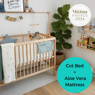 Mini Cot Bed With Aloe Vera Mattress - Beech