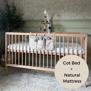 Midi Cot Bed With Natural Mattress - Beech (140x70) - Mokee