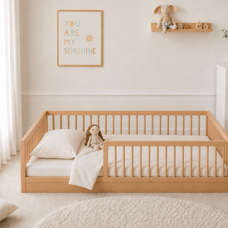 Montessori Toddler Floor Bed - Beech (140x70) Solid Beechwood