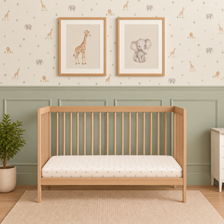 Mini Cot Bed With Luxury Breathable Air Mattress - Beech (120x60)