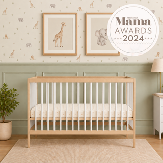 Mini Cot Bed - White Beech (120x60) Solid Beechwood