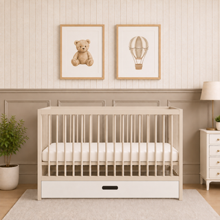 Mini Cot Bed with Drawer -  Cashmere (120x60)