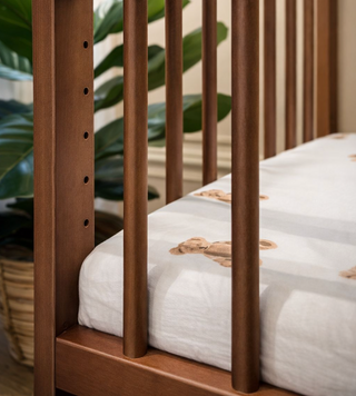 Mini Cot Bed - Walnut (120x60) Solid Beechwood