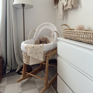 Classic Wicker Moses Basket with Rocking Stand
