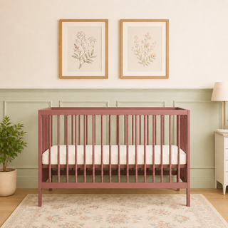 Mini Cot Bed With Natural Mattress - Dusty Rose (120x60)