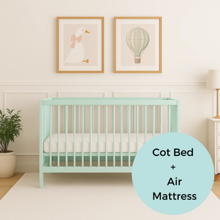 Mini Cot Bed With Luxury Breathable Air Mattress - Dusty Aqua