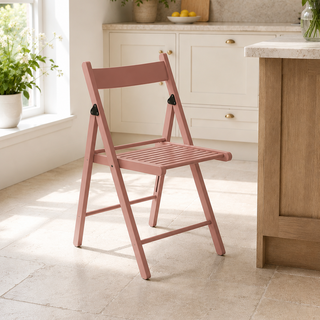 Folding Beechwood Chair - Dusty Rose